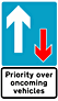 DOT No 811 Priority over vehicles from the opposite direction  safety sign