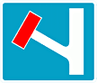 DOT No 817 No through road leading off a junction ahead  safety sign