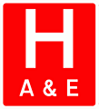 DOT NO 827.2 Hospital A and E 2  safety sign