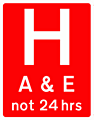 DOT NO 827.2 Hospital A and E  safety sign