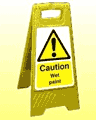 Caution wet paint freestanding sign  safety sign