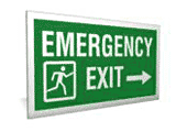Acrylic emergency exit right sign  safety sign