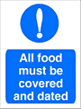All Food must be Covered sign  safety sign