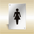 Anodised aluminium Female pictogram  safety sign