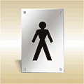 Anodised aluminium Male pictogram  safety sign
