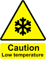 Caution Low temperature  safety sign