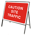 Caution site traffic  safety sign