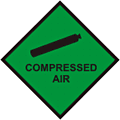 Compressed Air Hazchem  safety sign