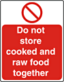 Cooked raw food sign  safety sign