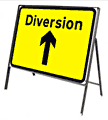 Diversion arrow ahead  safety sign