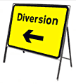 Diversion arrow left  safety sign