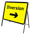 Diversion arrow right  safety sign