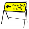 Diverted traffic arrow left  safety sign