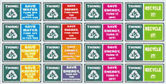 Sheet of 16 Environmental Stickers  safety sign