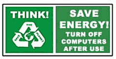 Pack of 8 turn off computers standard stickers  safety sign