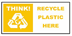 Large recycle bin sticker - Plastic  safety sign