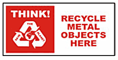 Large recycle bin sticker - Metal  safety sign