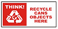 Large recycle bin sticker - Cans  safety sign