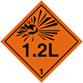 Explosive Hazchem 1.2L  safety sign
