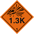 Explosive Hazchem 1.3K  safety sign