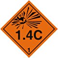 Explosive Hazchem 1.4C  safety sign