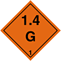 Explosive Hazchem 1.4G  safety sign