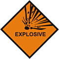 Explosive Hazchem  safety sign