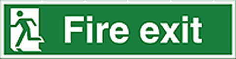 Fire Exit Running Man Left sign  safety sign