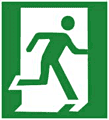 Fire Exit Running man only left sign  safety sign