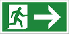 Fire exit arrow right sign  safety sign