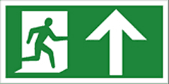 Fire exit arrow up sign  safety sign