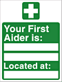 First aider location sign  safety sign