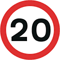 Foamboard 20mph speed limit sign  safety sign