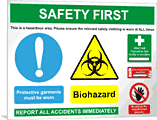 Lab multisign biohazard  safety sign