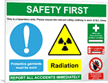 Lab multisign radiation2  safety sign