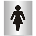 Ladies Logo Sign Aluminium Effect Acrylic  safety sign