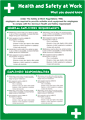 Laminated Health and Safety At Work  safety sign
