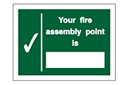 Nearest fire assembly sign  safety sign