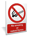 No Naked Flames outdoor sign  safety sign