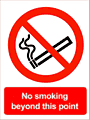 No Smoking beyond this point sign  safety sign