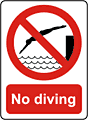 No diving sign  safety sign