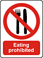 No eating sign  safety sign