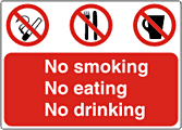 No smoking eating drinking sign  safety sign