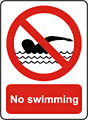 No swimming sign  safety sign