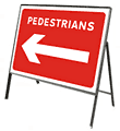 Pedestrians left arrow  safety sign