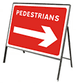 Pedestrians right arrow  safety sign