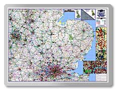 Regional Road Map 5 - East Midlands & East Anglia including London  safety sign