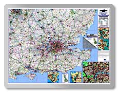 Regional Road Map 8 - South East England including London  safety sign