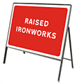 Raised ironworks  safety sign
