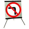 No Left Turn Roll Up Sign  safety sign